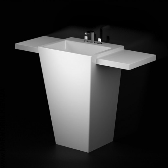 Marmorin Tebe 55 S umywalka wolnostojąca z dwiema krótkimi półkami P_S_082_11_0550