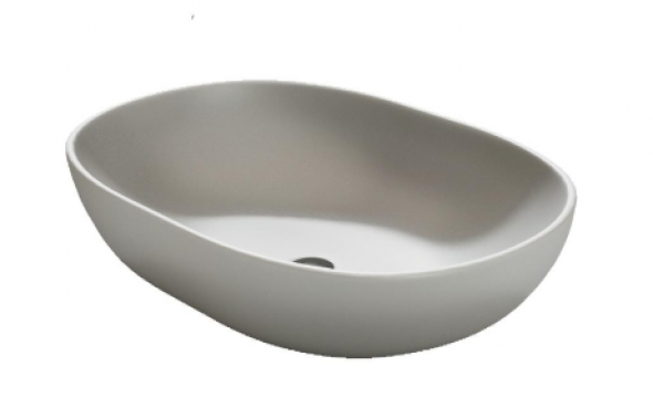 Massi Doti umywalka stawiana na blat owalna 60x43 cm szary matowy MSU-5105A-MG