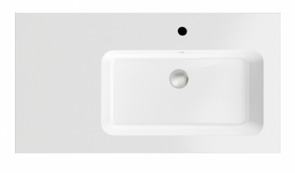 Massi Eno z blatem umywalka wpuszczana w blat prawa 95x50 cm konglomerat biały MSUK-E955P