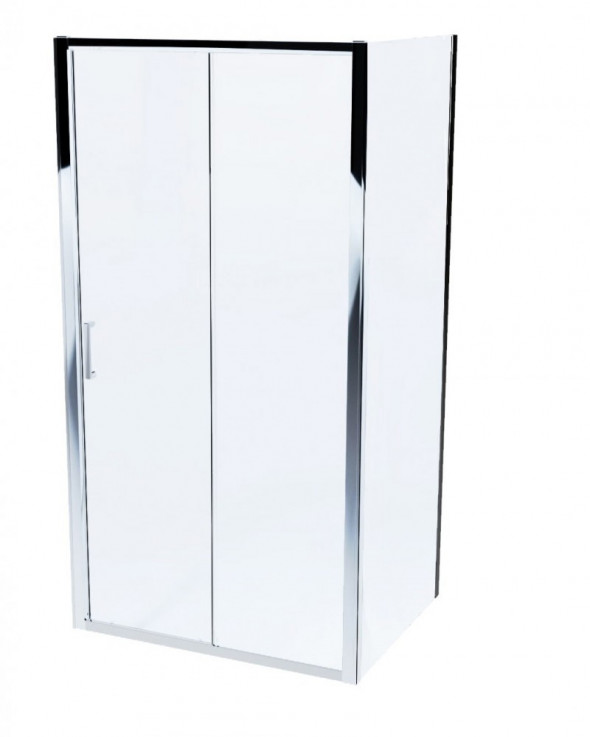 Massi kabina prysznicowa 120x80 drzwi Mosa system ze ścianką boczną powłoka Nano aluminium przeźroczyste MSKP-MO-00212080