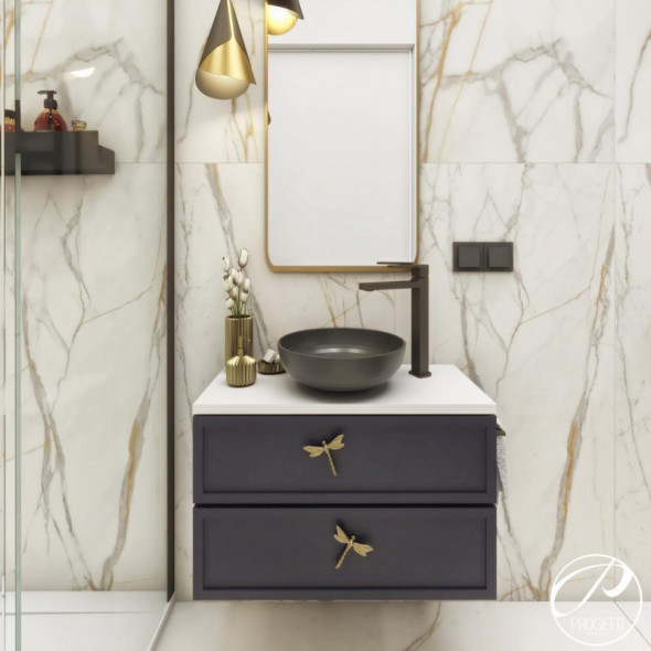 Massi Molis Black umywalka stawiana na blat okrągła 38x38 cm czarny MSU-0013-MB