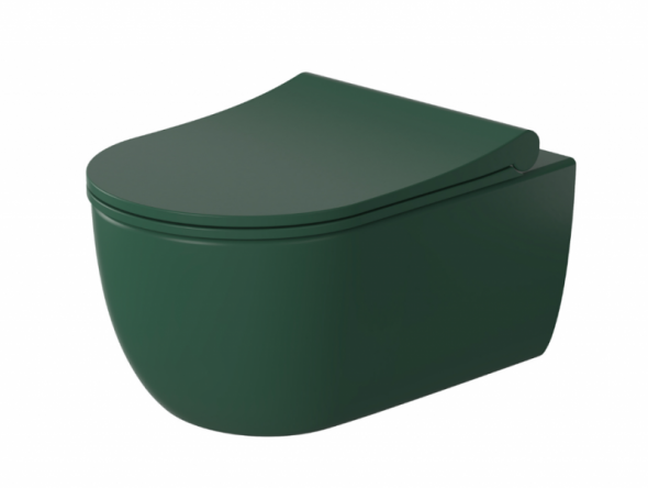 Massi Molis Green Rimless muszla wisząca + deska wolnoopadająca zielony MSM-0013RIMSLIM-GR