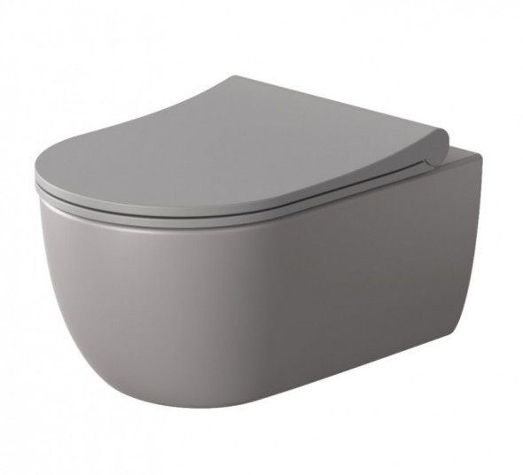 Massi Molis Grey Rimless muszla wisząca + deska wolnoopadająca szary MSM-0013RIMSLIM-MG