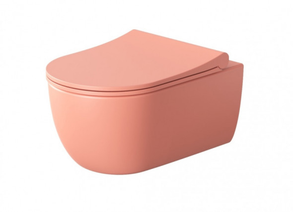 Massi Molis Salmon Rimless muszla wisząca + deska wolnoopadająca różowy MSM-0013RIMSLIM-MS