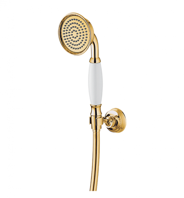 Omnires Armance zestaw natryskowy punktowy słuchawka wąż i uchwyt retro złoty ARMANCE-PGL