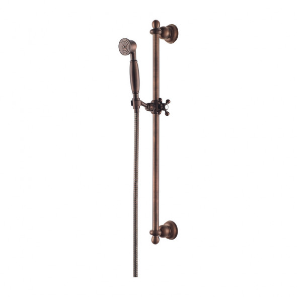 Omnires Art Deco zestaw prysznicowy z drążkiem 66 cm miedź antyczna ARTDECO-SORB