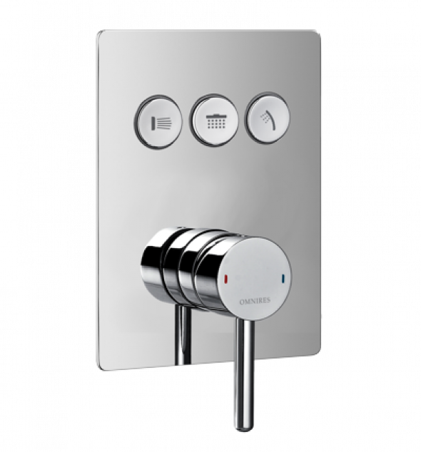 Omnires GoClick bateria podtynkowa 3-drożna chrom Y1237GCCR