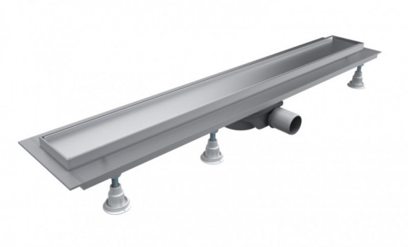 Omnires Lowfix odpływ liniowy 100 cm z rusztem do wklejenia płytek srebrny LOWFIX100/T/SL