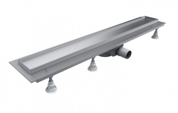 Omnires Lowfix odpływ liniowy 60 cm z rusztem do wklejenia płytek srebrny LOWFIX60/T/SL