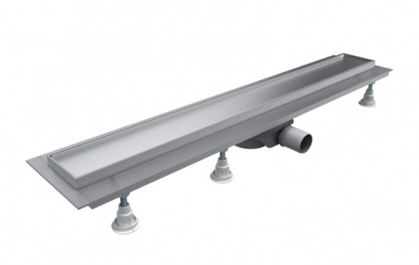 Omnires Lowfix odpływ liniowy 70 cm z rusztem do wklejenia płytek srebrny LOWFIX70/T/SL
