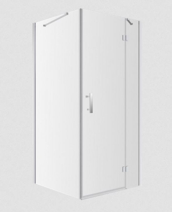 Omnires Manhattan kabina kwadratowa 80x80 drzwi otwierane 80 + ścianka boczna 80 L/P chrom połysk przeźroczyste Easy Clean MH8080CRTR