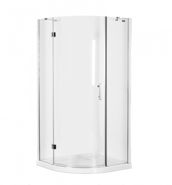 Omnires Manhattan kabina półokrągła 100x100 drzwi otwierane L/P chrom połysk przeźroczyste Easy Clean ADF10XLUX-TCRTR