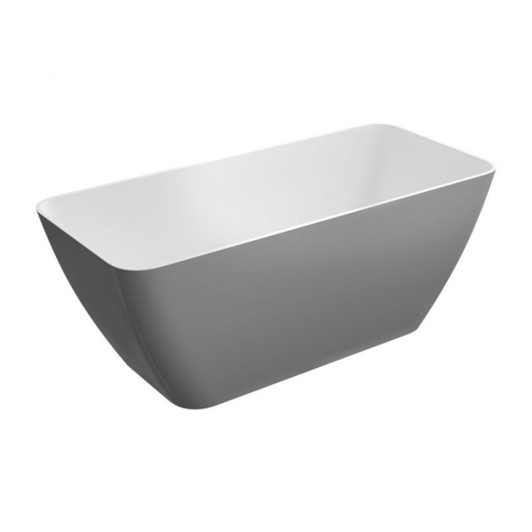 Omnires Marble+ Parma wanna wolnostojąca 159x70 lany marmur biały szary połysk PARMAWWBSP