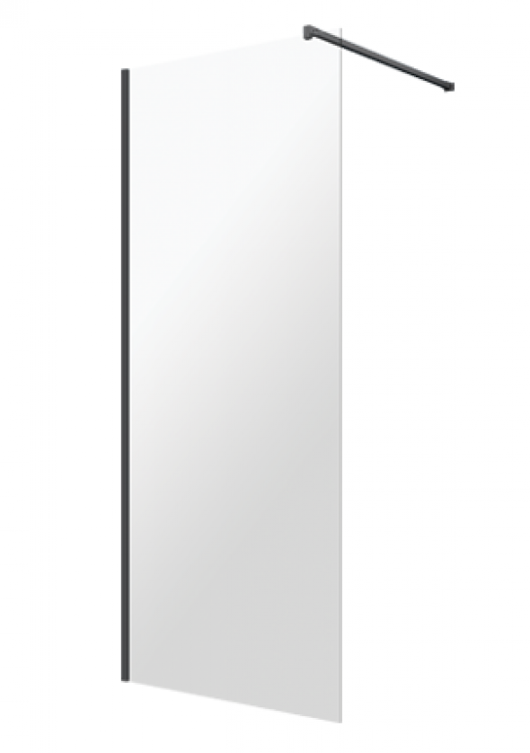 Omnires Marina kabina typu Walk-In 110 cm L/P czarny przeźroczyste Easy Clean DNR11XBLTR