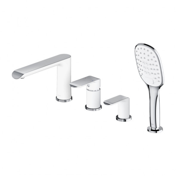 Omnires Sacramento bateria wannowa 4-otworowa chrom/biały SC2332CRB