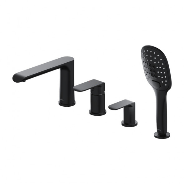 Omnires Sacramento bateria wannowa 4-otworowa czarny mat SC2332BL