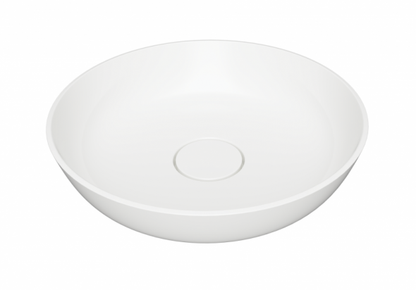 Omnires Silk umywalka nablatowa okrągła Ø40 biały połysk SILKR400BP