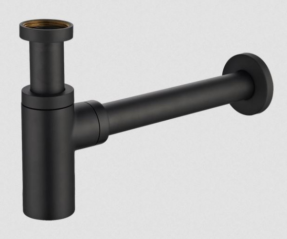 Omnires syfon umywalkowy ozdobny czarny mat A186BL
