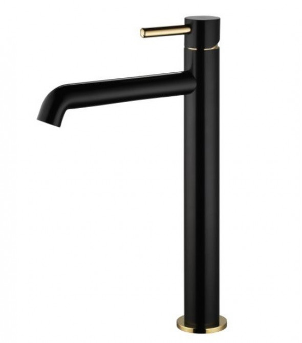 Omnires Y bateria umywalkowa wysoka czarny/złoty Y1212BLGL