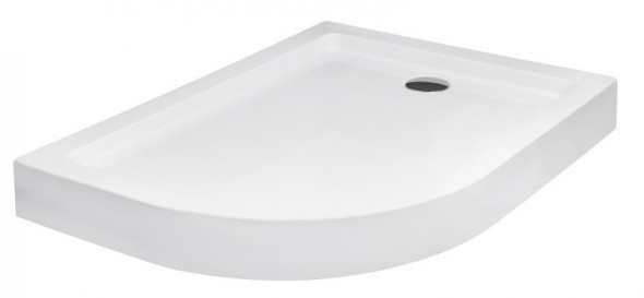 PMD Piramida Saturn brodzik półokrągły prawy 120x90 z obudową biały BAS-120-NP