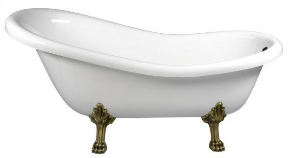 Polysan Retro wanna wolnostojąca 158x73cm biały nogi brąz 37132