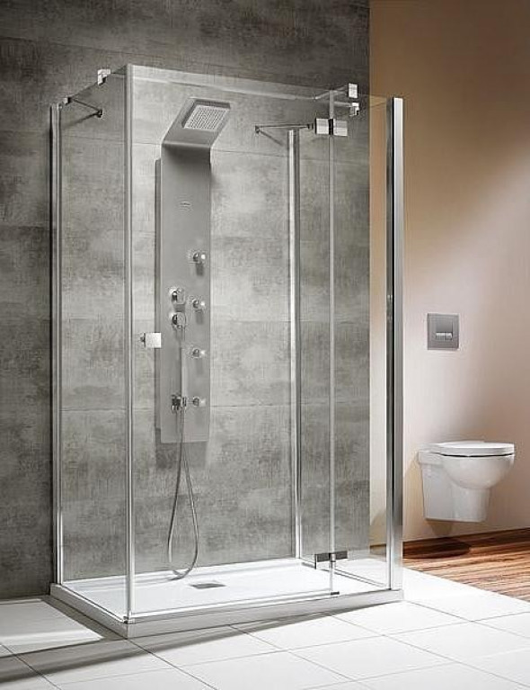 Radaway Almatea KDJ+S kabina trójścienna kwadratowa 90x90x90 prawa drzwi otwierane chrom przeźroczyste Easy Clean 31522-01-01R