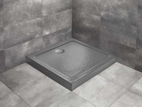 Radaway Doros C Compact Stone brodzik kwadratowy płaski 90x90 antracyt SDRC9090-05-64S