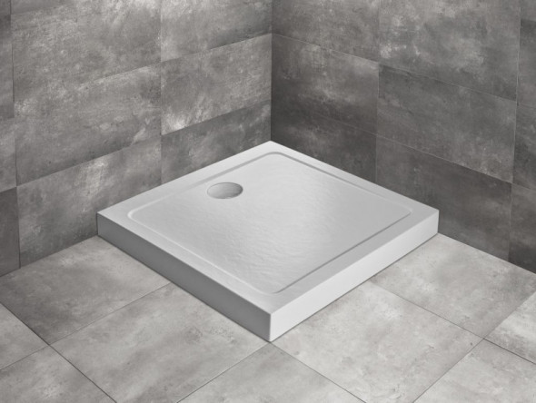 Radaway Doros C Compact Stone brodzik kwadratowy płaski 90x90 biały SDRC9090-05-04S