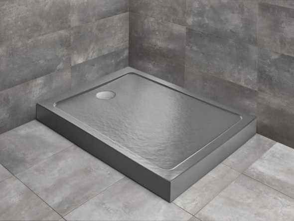 Radaway Doros F Compact Stone brodzik prostokątny płaski akrylowy zintegrowana obudowa 120x90 antracyt SDRFP1290-05-64S