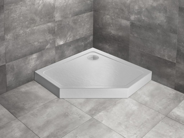 Radaway Doros PT Compact Stone brodzik pentagonalny akrylowy 90x90 biały SDRPTP9090-05-04S