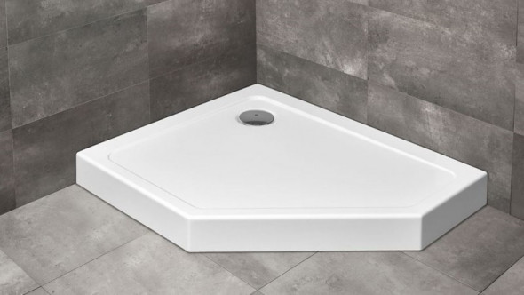 Radaway Doros PT E Compact brodzik pentagonalny asymetryczny 100x90 lewy ze zintegrowaną obudową SDRPTP1090-05L