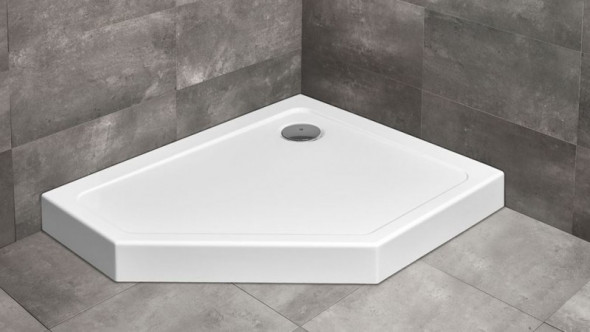 Radaway Doros PT E Compact brodzik pentagonalny asymetryczny 100x90 prawy ze zintegrowaną obudową SDRPTP1090-05R