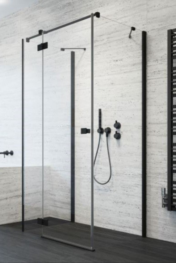 Radaway Essenza New Black KDJ+S kabina trójścienna 90x100x90 lewa czarne przeźroczyste Easy Clean