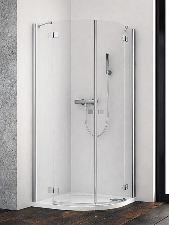 Radaway Essenza New PDD kabina półokrągła 100x90 drzwi otwierane chrom przeźroczyste Easy Clean 385003-01-01L + 385001-01-01R