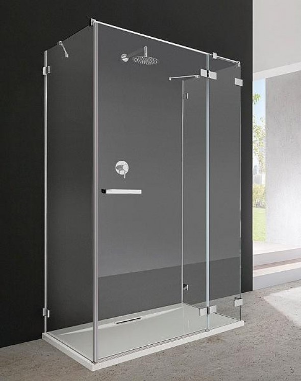 Radaway Euphoria KDJ+S kabina trójścienna prostokątna 90x100x90 prawa drzwi otwierane chrom przeźroczyste Easy Clean 383022-01R + 383050-01 + 383030-01