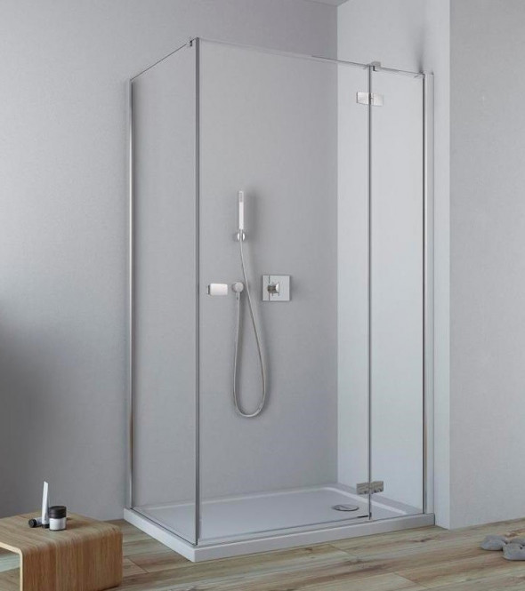 Radaway Fuenta New KDJ kabina kwadratowa 80x80 prawa drzwi otwierane chrom przeźroczyste Easy Clean 384043-01-01R + 384051-01-01