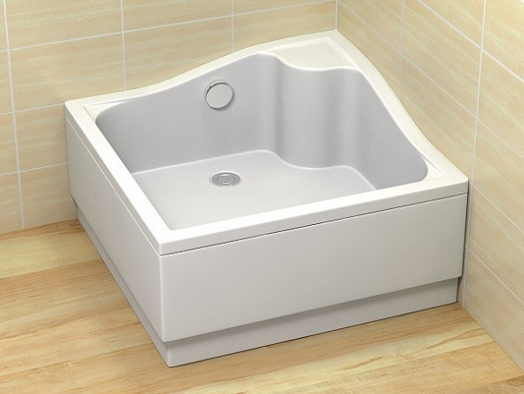 Radaway Korfu C brodzik kwadratowy głęboki z siedziskiem 90x90 4C99400-03