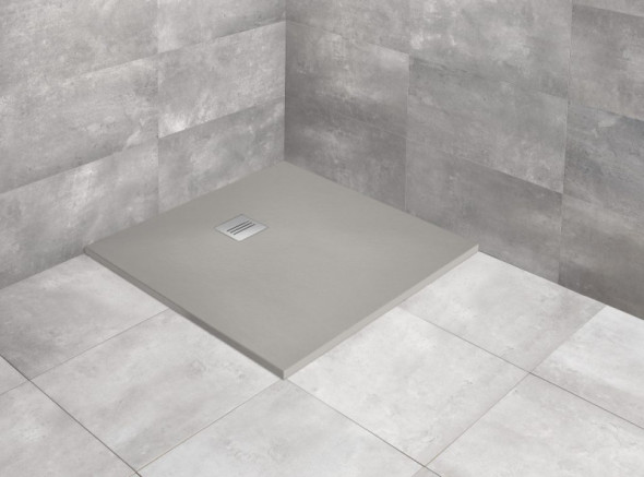 Radaway Kyntos C Stone brodzik kwadratowy płaski 90x90 cm konglomerat efekt kamienia cemento HKC9090-74