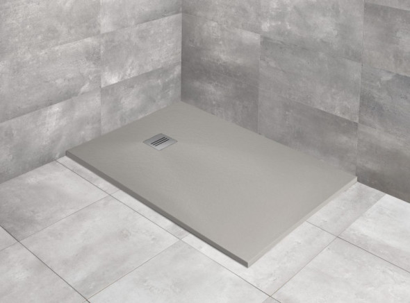 Radaway Kyntos F Stone brodzik prostokątny płaski 100x90 cm konglomerat efekt kamienia cemento HKF10090-74