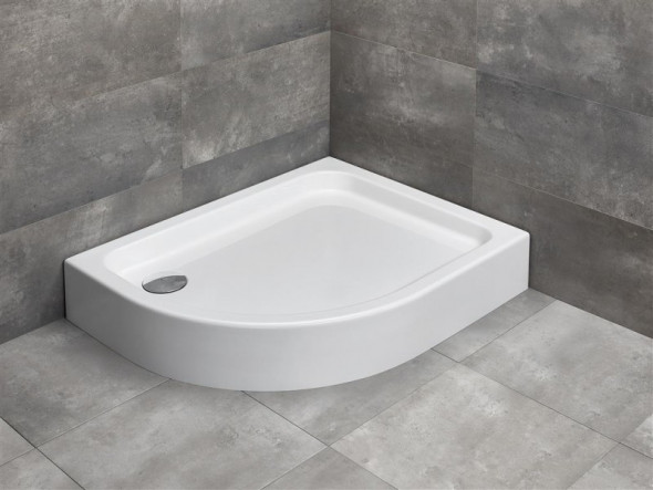 Radaway Laros E Compact brodzik półokrągły asymetryczny 100x80 lewy SLE81017-01L