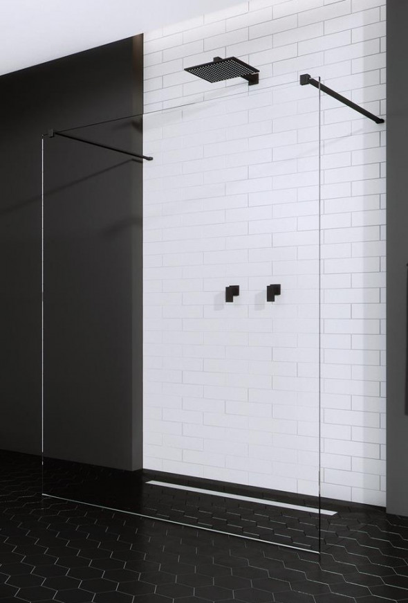 Radaway Modo New Black I kabina typu Walk-In 140 profil czarny przeźroczyste Easy Clean 388144-54-01