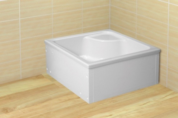 Radaway Naxos C brodzik kwadratowy głęboki z siedziskiem na podstawie styropianowej 90x90 SNC9941-28
