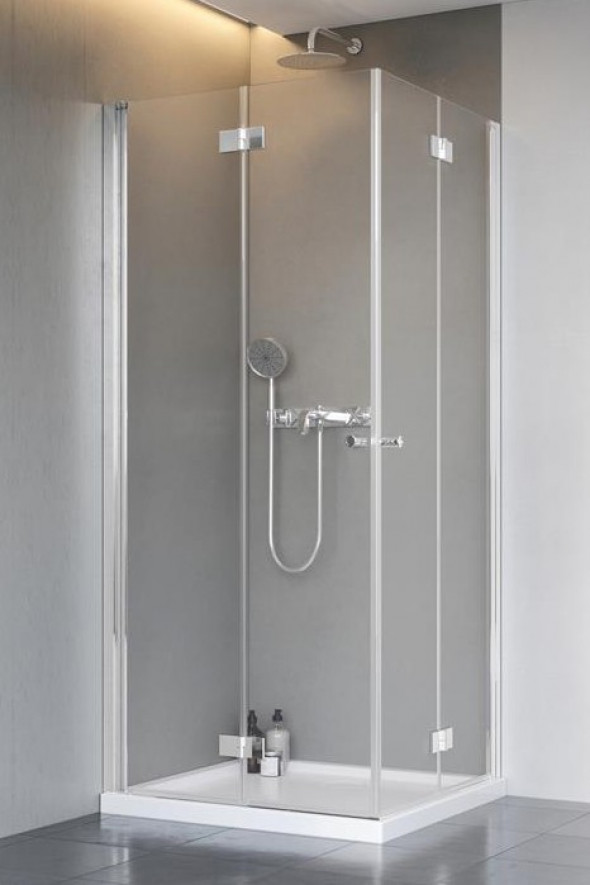 Radaway Nes KDD-B kabina kwadratowa 80x80 drzwi składane chrom przeźroczyste Easy Clean 10024080-01-01L+10024080-01-01R