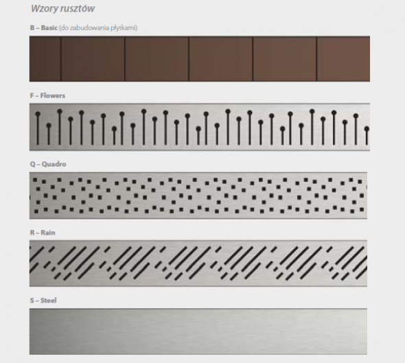 Radaway odpływ liniowy ruszt steel 105 cm 5L105A 5R105S