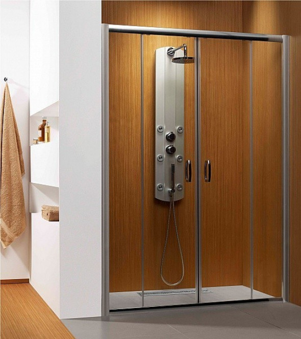 Radaway Premium Plus DWD drzwi wnękowe przesuwne 160cm chrom przeźroczyste Easy Clean 33363-01-01N