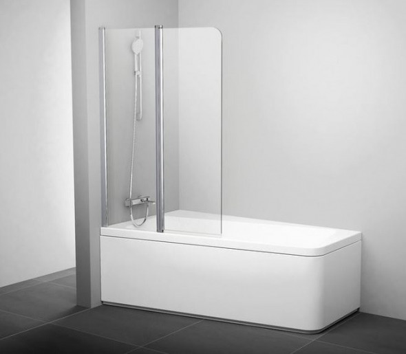 Ravak 10 parawan nawannowy 10CVS2 2-elementowy 100 cm lewy biały przeźroczyste ANTICALC 7QLA0103Z1