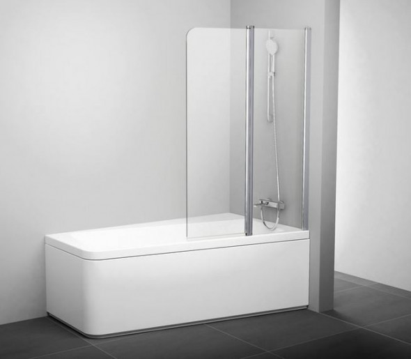 Ravak 10 parawan nawannowy 10CVS2 2-elementowy 100 cm prawy srebrny połysk przeźroczyste ANTICALC 7QRA0C03Z1