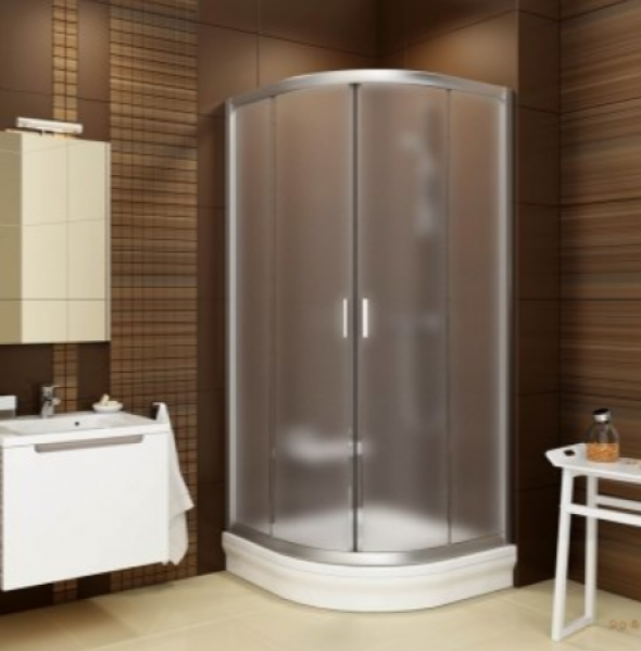 Ravak Blix kabina półokrągła 80x80 drzwi przesuwne srebrny matowy szkło grape ANTICALC BLCP4 3B240U00ZG