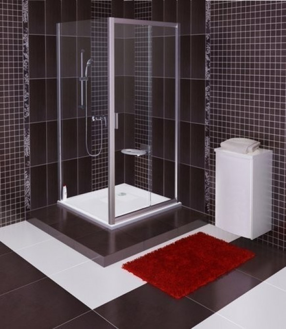 Ravak Blix ścianka stała 90 srebrny matowy przeźroczyste ANTICALC BLPS 9BH70U00Z1