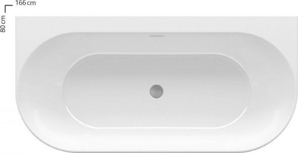 Ravak Freedom W wanna wolnostojąca przyścienna 166x80 cm akryl biały XC00100024